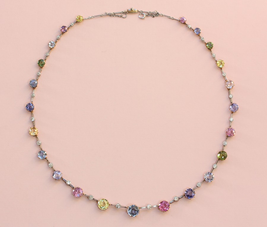 colored sapphire necklace