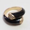 onyx and diamonds 'toi et moi' ring
