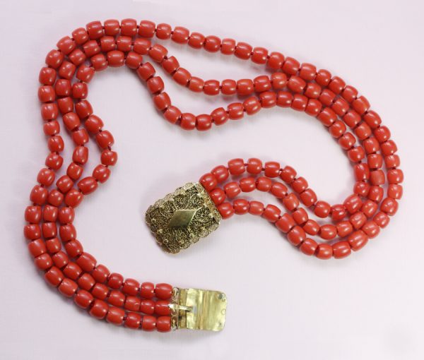 gold and coral necklace