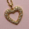 diamond and gold heart pendant