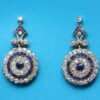 diamond and sapphire target earrings