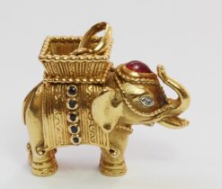 gold and gemset elephant pendant