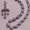 Opaline and gold necklace with girandole pendant