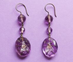amethyst fly earrings