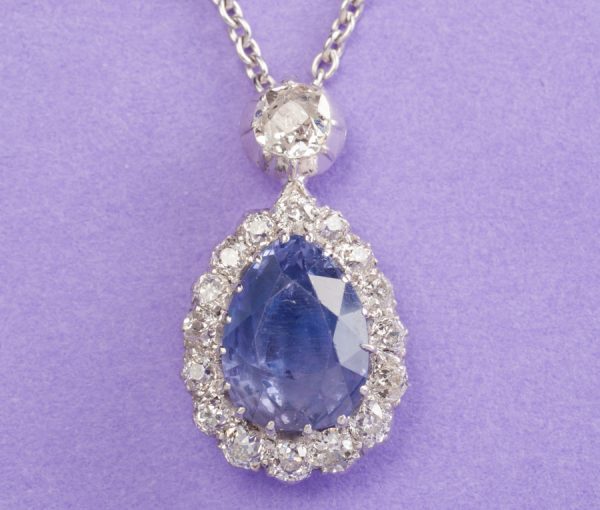 diamond and sapphire pendant