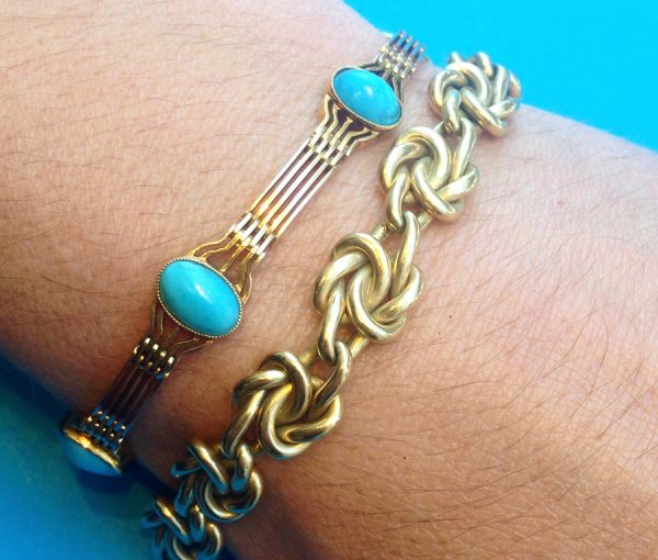 knot and turquoise bracelets