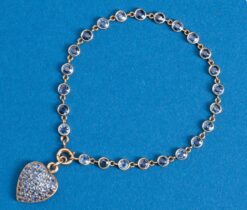 sapphire bracelet and heart shaped locket