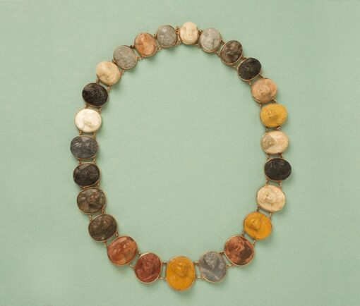 necklace with lava cameo's