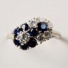diamond and sapphire flower ring