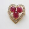 diamond and ruby heart brooch