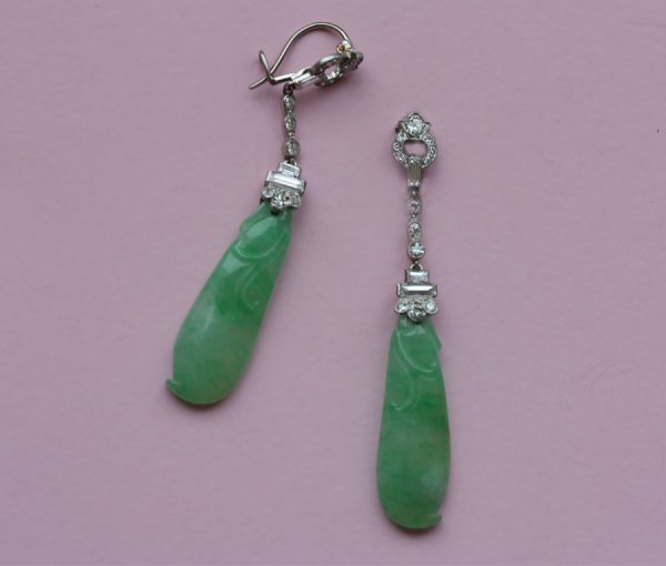 Art Déco jadeite earrings