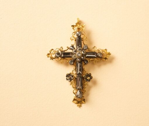 gold and mirror glass cross