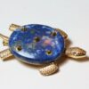 lapis turtle brooch