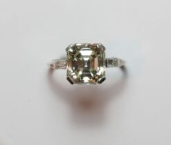 3.85 ct. Asscher cut diamond ring