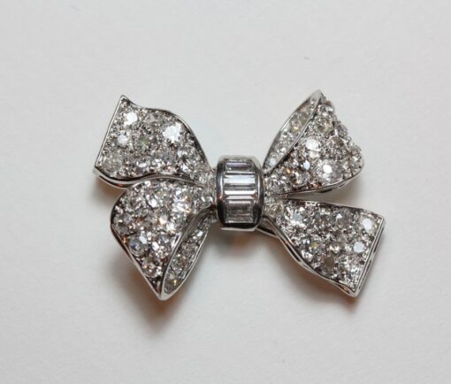 diamond bow brooch
