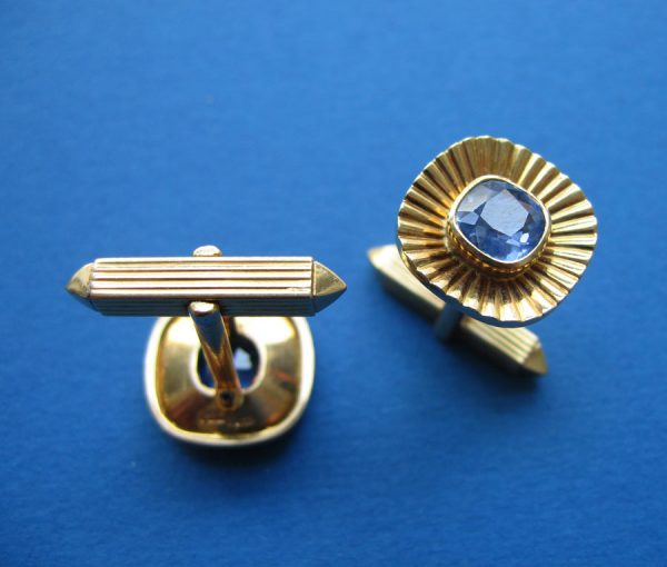 sapphire and gold cufflinks