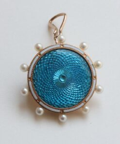 enamel and pearl pendant