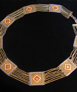 gold and enamel necklace