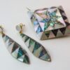 mother of pearl and abalone brooch and earrings