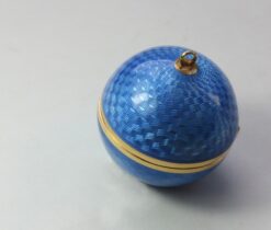 blue enameled spherical box