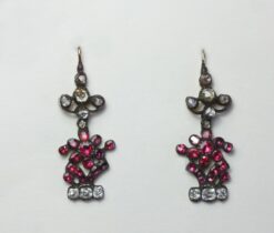 diamond and ruby giardinetto earrings