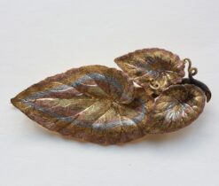 multi colored gold leaf brooch