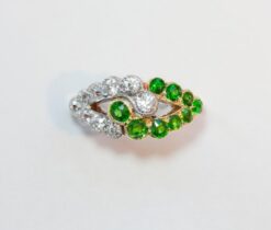 diamond and demantoid ring