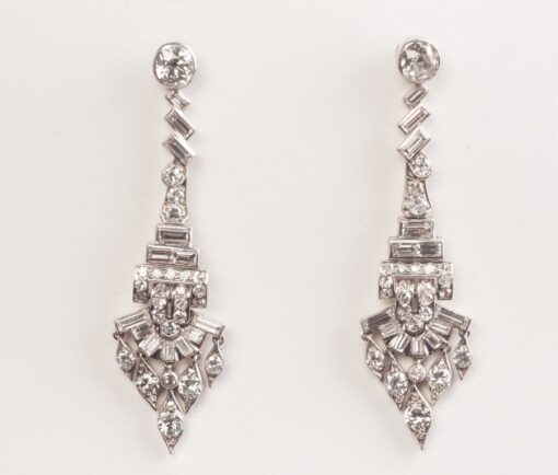 diamond and platinum earrings
