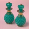 2 opaline pineapple shaped vases