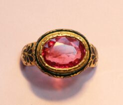 gold pink spinel ring