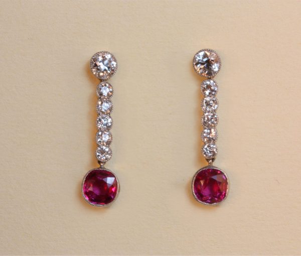 diamond & ruby earrings