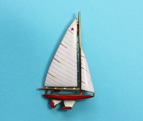 sailing boat brooch
