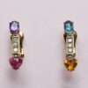 colored heart earrings