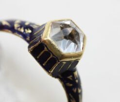 neo renaissance rock crystal and enamel ring