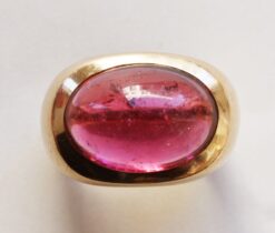 gold and rubellite ring