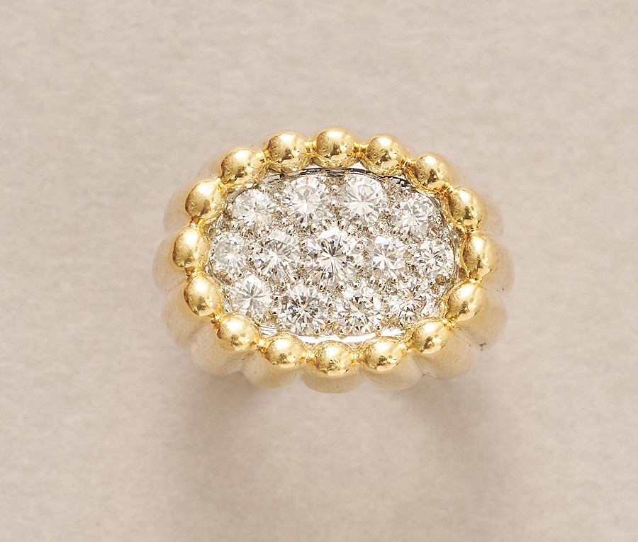vca gold and diamond tartelette ring