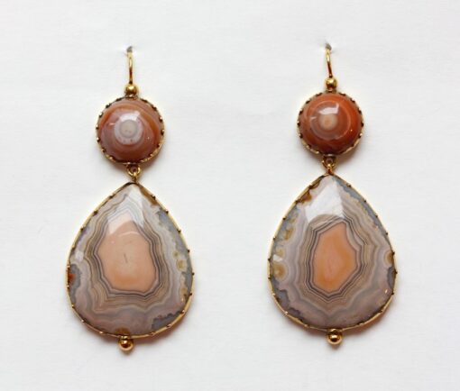 gold and agate earrings