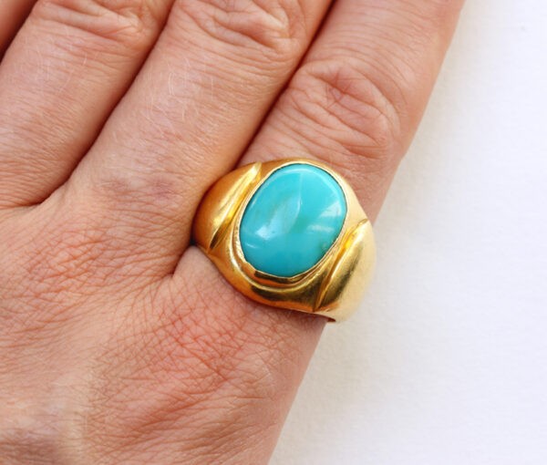 gold and turquoise ring
