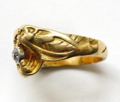 gold and diamond trompe loeil ring