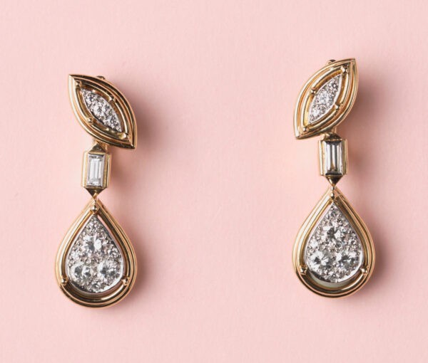 diamond and gold cartier earrings