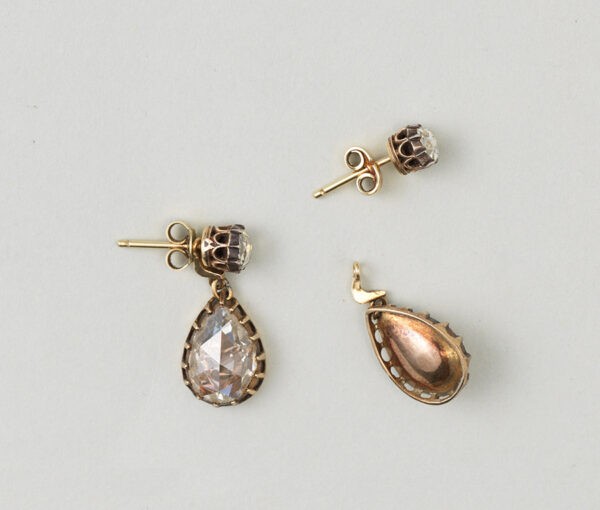 rose cut diamond earrings