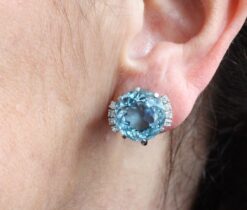 aquamarine earclips
