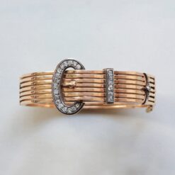 gold and diamond buckle bracelet