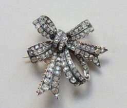diamond bow brooch