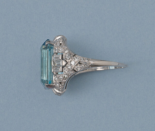 diamond and aquamarine ring