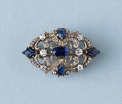 diamonds and sapphire brooch