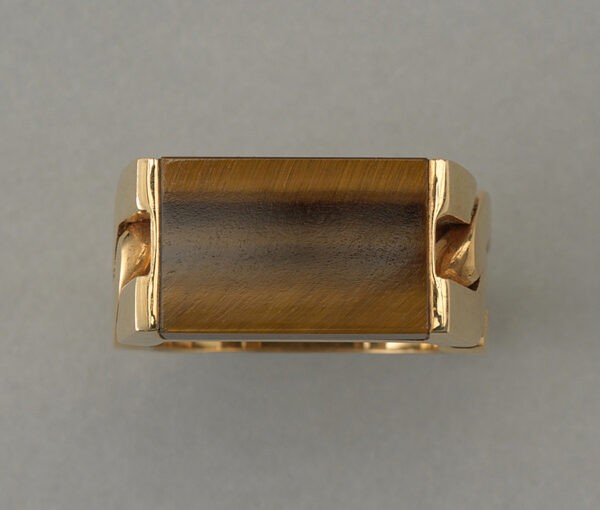 gold and tiger eye ring