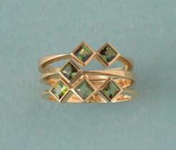 triple gold and tourmaline ring