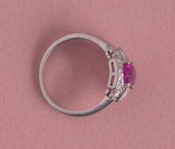 pink sapphire and diamond cluster ring