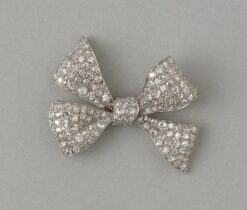 platinum bow brooch